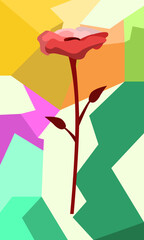 Abstract flower with colorful background