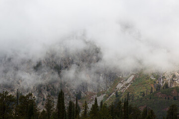 Mountain Shrouded by a cloud