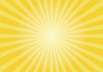 Sun rays Retro vintage style on yellow background,  sunburst Vector illustration