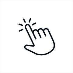 Finger Click Icon Vector line point, click, perfect icons. Editable stroke, isolated icons