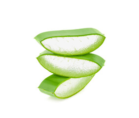 Aloe vera fresh leaf isolated on white background