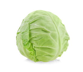 Obraz premium Green cabbage isolated on white background.