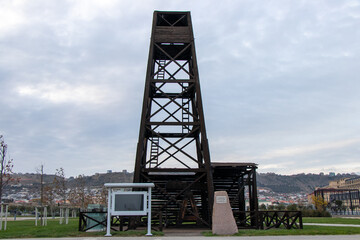 The world's first industrially drilled oil well 1846. World famous Azerbaijan oil. Baku - Azerbaijan.