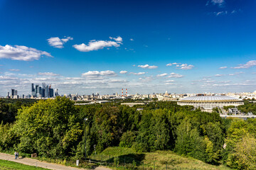Fototapeta na wymiar Moscow russia panorama view of the kreka and the kremlin moscow city skyline
