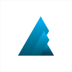 blue 3d triangle prism logo design