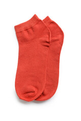 colored socks from thin jersey isolated on a white background.