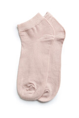 colored socks from thin jersey isolated on a white background.