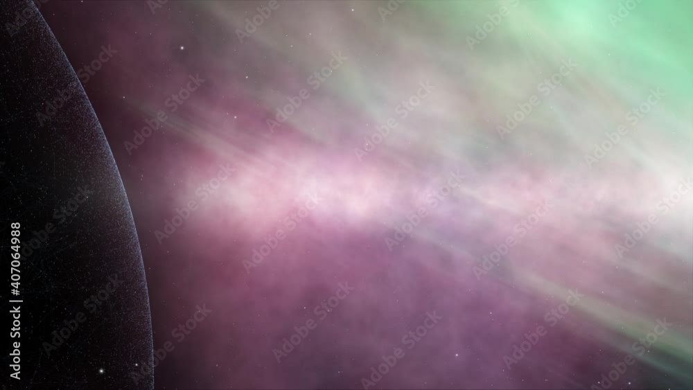 Wall mural futuristic 3d sphere rotation on artificial intelligence network in the universe. nebula, cosmos, st