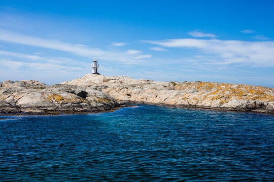 A beautiful lighthouse  on the Swedish west coast, Marstrand, Sweden