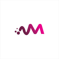 modern color letter m line dot logo design