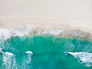Poster Drone photo of empty Playa Ballenas, Cancun, Mexico © jpbarcelos