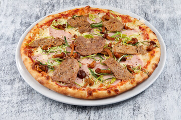 italian pizza on the white plate