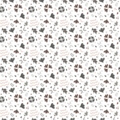 Modern and original seamless pattern with abstract shapes on white backgroun
