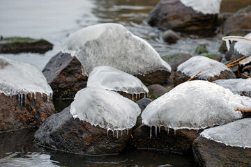 snow covered rocks, nacka, 