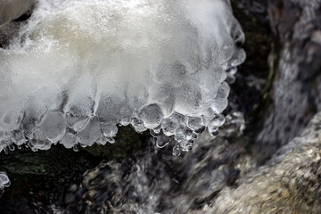 ice, water on a rock, nacka, 