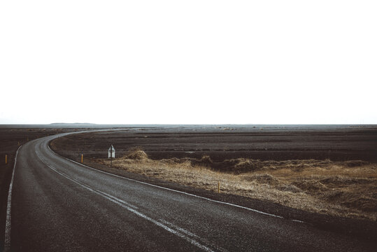 Icelandic famous road N1 in empty lands