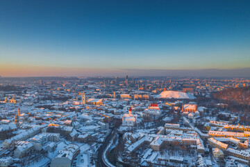 Fototapeta na wymiar Aerial landscape of Vilnius town, Capital of Lithuania