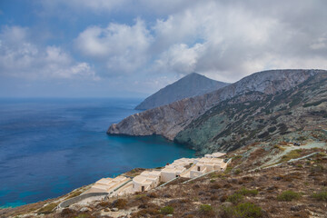 View of the cliffs of the island Folegandros, Greece.