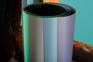Rolls of color paper. Paper backdrops on a roll.