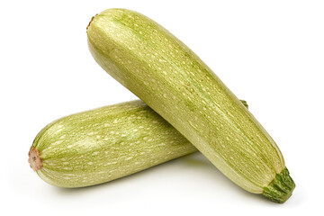 Fresh zucchini, squash, isolated on a white background