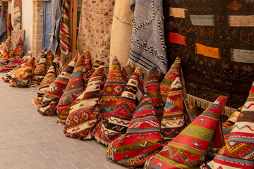 oriental carpets on the market in Essaouira, Morocco