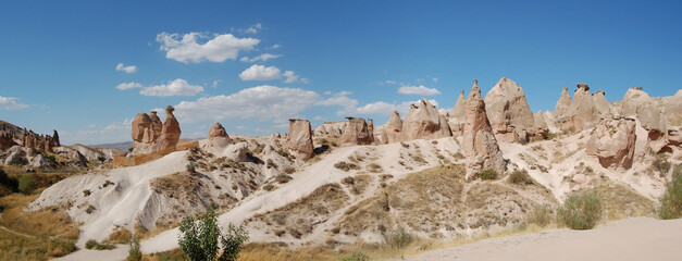 Panoramic view of Cappadocia. Avcilar Valley