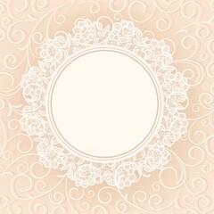Template  frame design for lace greeting card