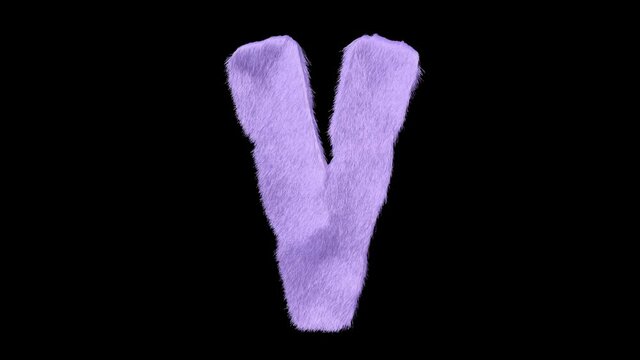 English letter made from mink fur. There is animation and alpha mask.Font-RF Krabuler.The animation of all letters is synchronized.