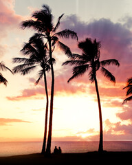 Sonnenuntergang auf Oahu, Hawaii