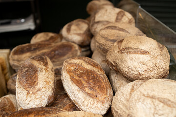 Fresh of breads in a bakery shop