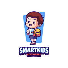 Smart kids stationary mascot logo design