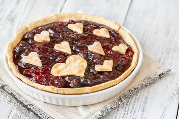 Cherry jam tart