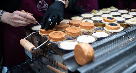 Japanese Wheel cake street food market