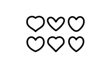 Heart vector icons collection. Linear hearts set. Valentine's day and love symbols.