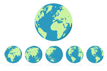 vector planet earth. Earth icons. Flat planet