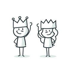 stick figures: power, king, queen (no. 55)