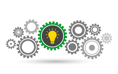 working mechanism of various gears with an included light bulb inside.