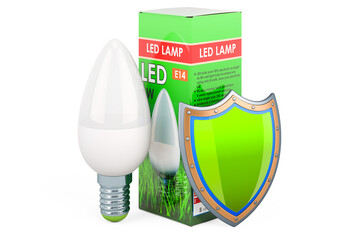 LED lamp with shield, 3D rendering