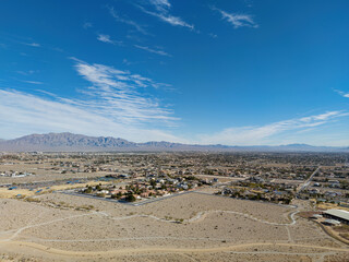 High angle view of the cityscape from Lone Mountain