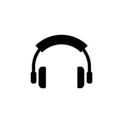 Fototapeta na wymiar Vector headphones icon. Black symbol silhouette isolated on modern gradient background