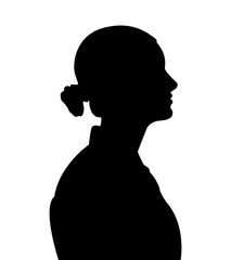 Black color silhouette of people profile picture on white background. Vector illustration. Unknown person.