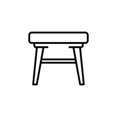 Three legged stool outline icon. Clipart image isolated on white background