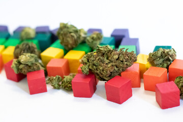 Cannabis with rainbow blocks