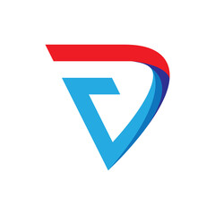 3D FD letter logo design vector