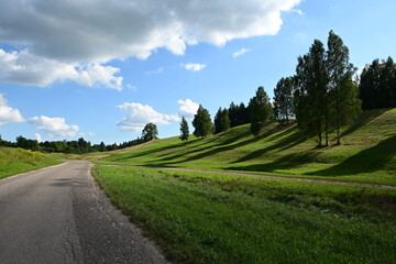 Fototapeta na wymiar Wald und Wiese im Gaujas Nationalpark, Lettland, Latvia