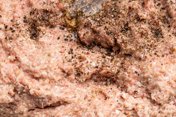 ground meat or force-meat preparation. above view