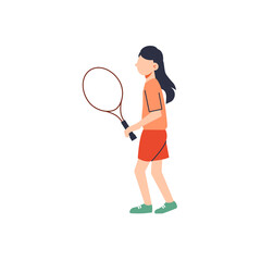 Fototapeta na wymiar Girl With Racket Icon