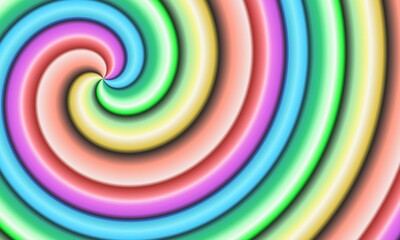 Colourful rainbow spiral with 3d shadow