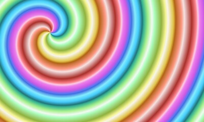 Rainbow spiral with thin blue line