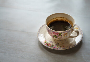 beautiful cup of coffee on table
